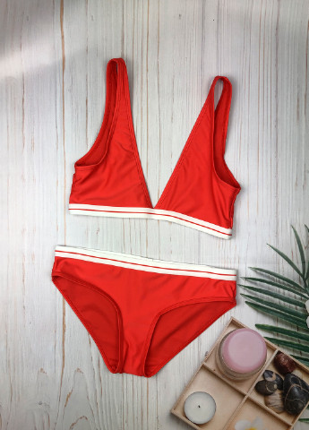 Красный летний купальник топ, раздельный, бикини Brave Soul