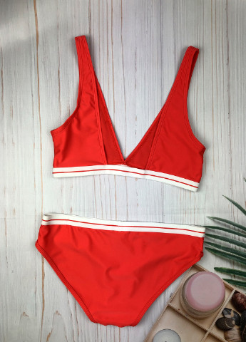 Красный летний купальник топ, раздельный, бикини Brave Soul