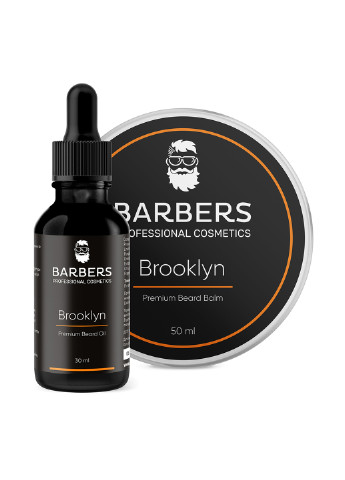 Набір для догляду за бородою Brooklyn (масло-сироватка 30 мл, бальзам 50 мл) Barbers