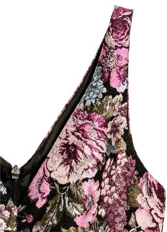 Чорна кежуал сукня а-силует H&M з квітковим принтом