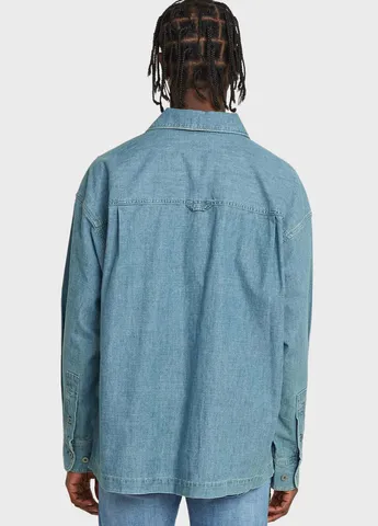 Голубой кэжуал рубашка однотонная G-Star Raw