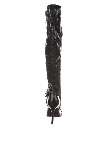Черные осенние ботфорты Medea на высоком каблуке