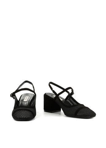 Le'BERDES Туфли слингбеки черный з текстиль, натуральная замша, украина — лето (360795621)