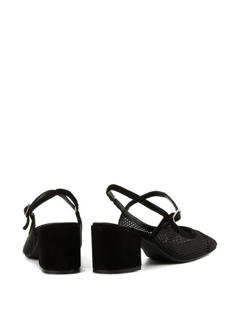 Le'BERDES Туфли слингбеки черный з текстиль, натуральная замша, украина — лето (360795621)