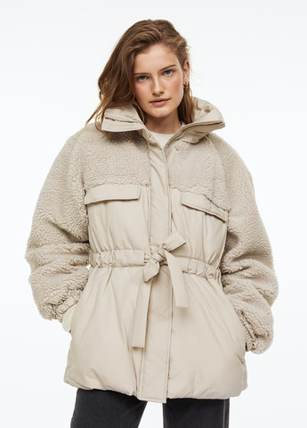 Світло-бежева зимня куртка H&M