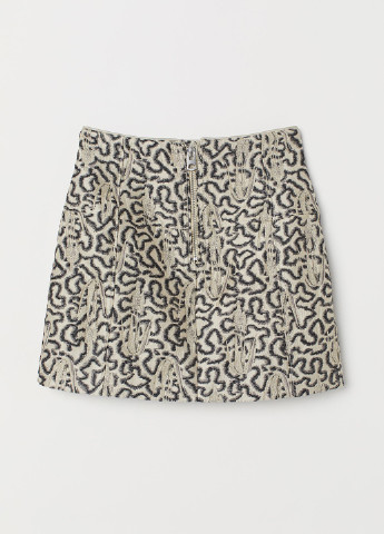 Бежевая кэжуал с абстрактным узором юбка H&M