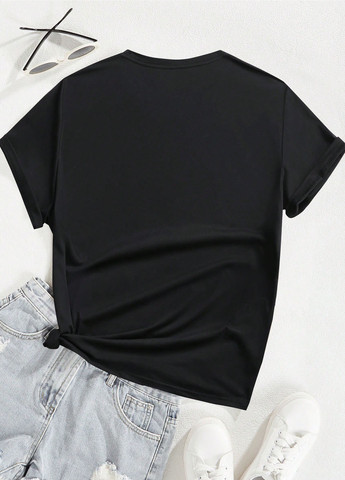 Черная летняя футболка SHEIN