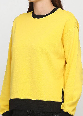 Свитшот H&M - Прямой крой однотонный желтый кэжуал - (154230465)