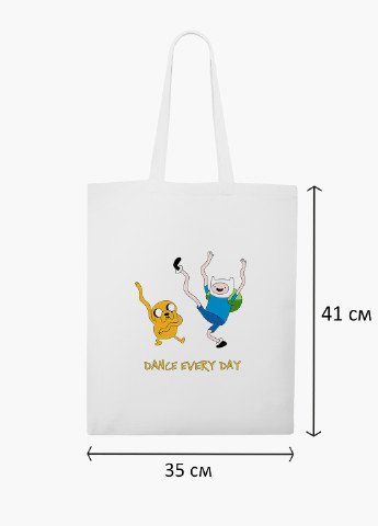 Еко сумка шоппер біла Фінн і Джейк пес Час Пригод (Adventure Time) (9227-1580-WT-2) екосумка шопер 41*35 см MobiPrint (219111083)