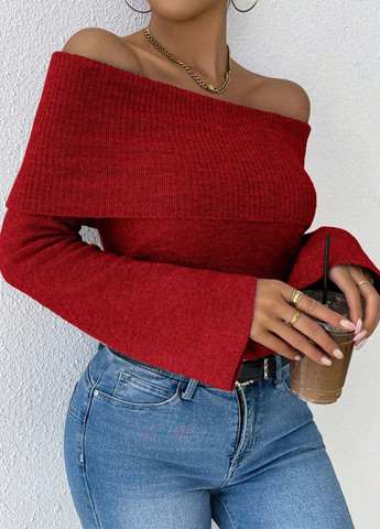 Червоний демісезонний светр SHEIN