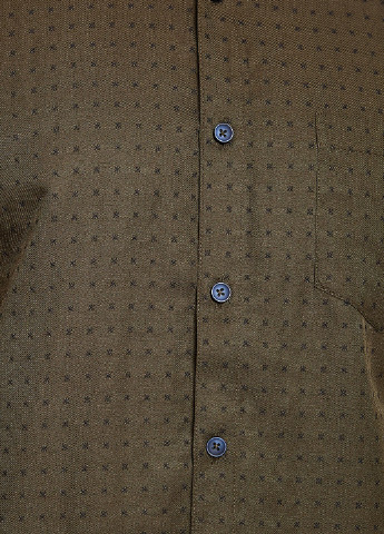Оливковая кэжуал рубашка с геометрическим узором KOTON