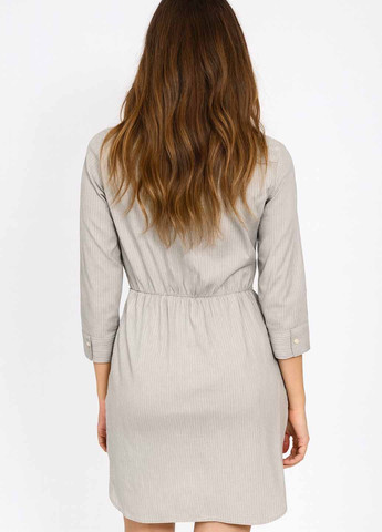 Серое деловое, кэжуал платье рубашка Sassofono в полоску