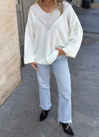 Молочний демісезонний пуловер пуловер No Brand