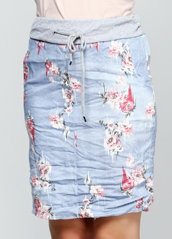 Голубая кэжуал юбка Moda Italia со средней талией