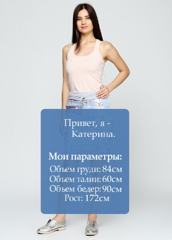 Голубая кэжуал юбка Moda Italia со средней талией