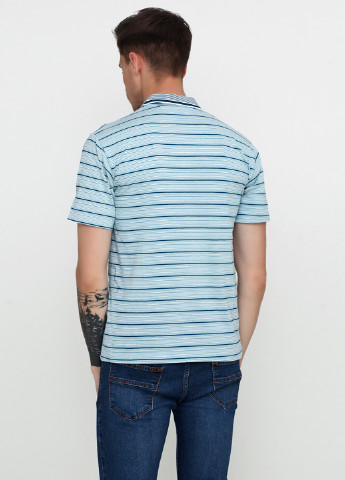 Бледно-бирюзовая футболка-поло для мужчин Mtns Fashion в полоску