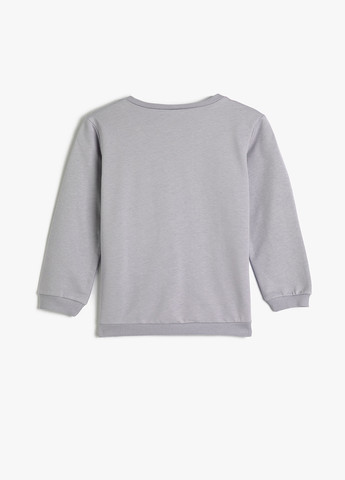 KOTON свитшот рисунок лиловый кэжуал хлопок, трикотаж