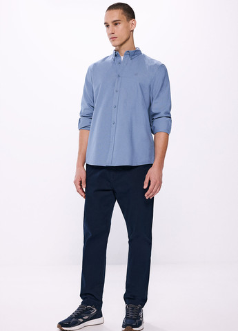 Голубой кэжуал, классическая рубашка однотонная Springfield