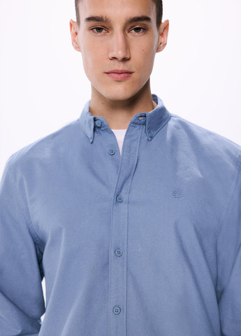 Голубой кэжуал, классическая рубашка однотонная Springfield