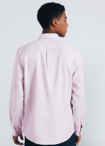 Светло-розовая классическая, кэжуал рубашка однотонная Springfield