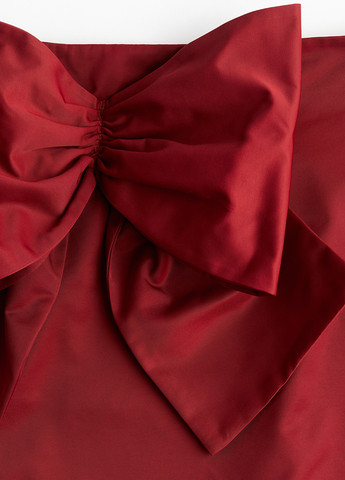 Бордовая коктейльный, кэжуал однотонная юбка H&M