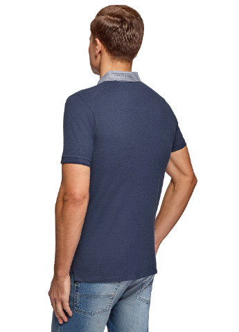 Темно-синяя футболка-поло для мужчин Oodji меланжевая