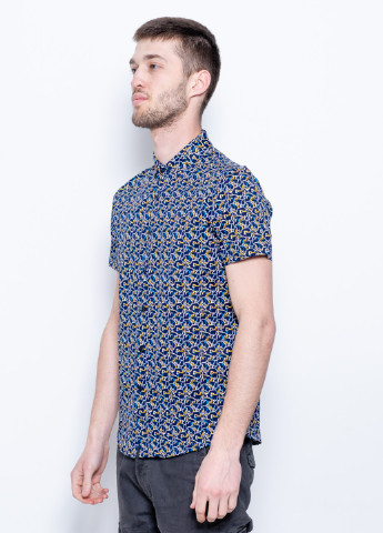 Темно-синяя кэжуал рубашка с абстрактным узором Issa с коротким рукавом