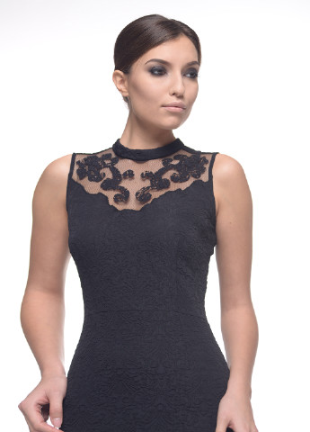 Черное коктейльное платье футляр Arefeva фактурное