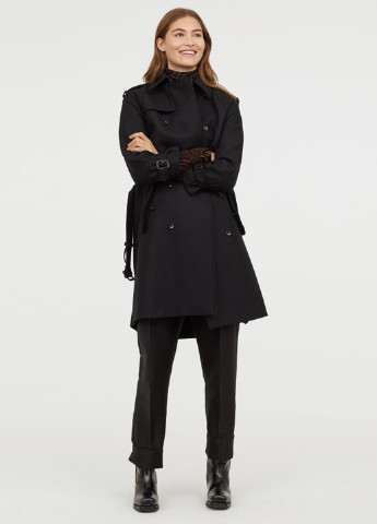 Черное Кэжуал пальто H&M Studio однотонное