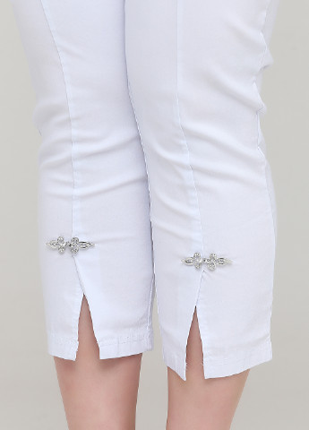 Белые кэжуал демисезонные укороченные, зауженные брюки Mocca