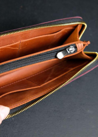 Кожаный кошелек клатч на круговой молнии с ремешком Berty (253862973)