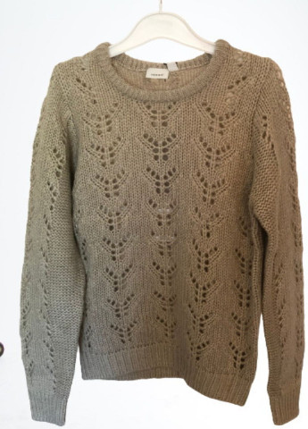 Темно-бежевый демисезонный ажурный свитерок девочке пуловер Name it