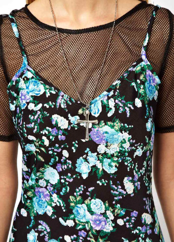 Черное кэжуал платье платье-комбинация Asos с цветочным принтом