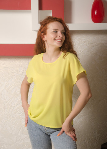 Жовта легка футболка із шифону INNOE Футболка из шифона