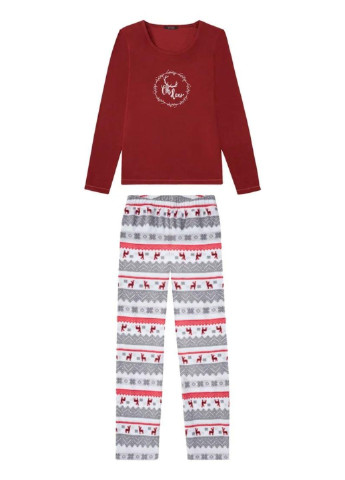 Комбинированная всесезон теплая флисовая пижама свитшот + брюки Esmara