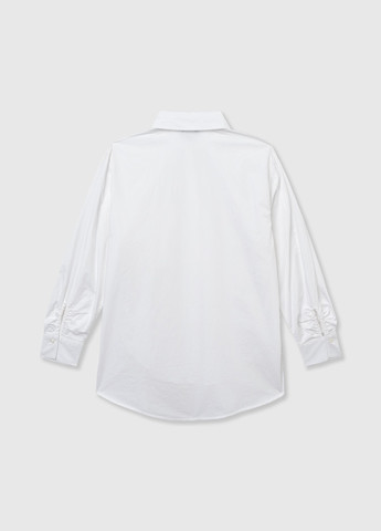 Белая классическая, кэжуал рубашка однотонная United Colors of Benetton