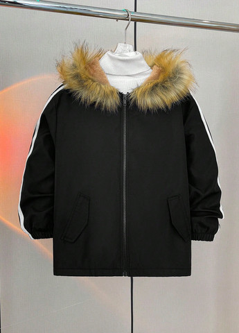 Чорна зимня куртка SHEIN