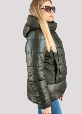 Оливковая (хаки) демисезонная женская демисезонная куртка прямого кроя laima хаки Fashion