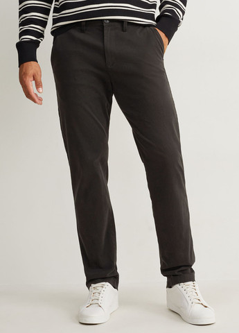 Черные классические демисезонные прямые брюки C&A
