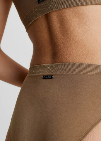 Бежевые купальные трусики однотонные Calvin Klein