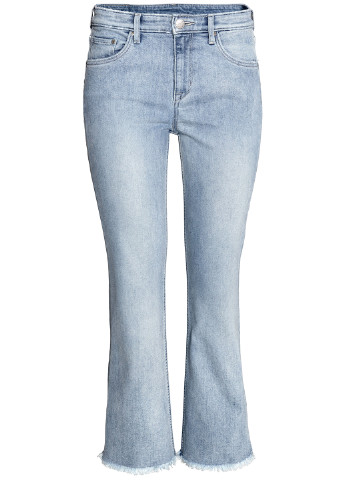 Джинси H&M кльош однотонні світло блакитні джинсові бавовна