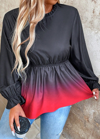 Чёрная блуза с баской SHEIN