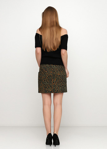 Темно-зеленая кэжуал леопардовая юбка H&M карандаш