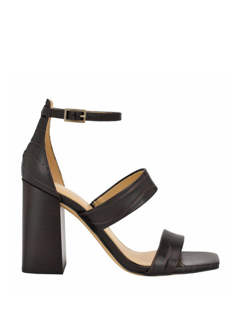 Коричневые босоножки Calvin Klein с ремешком с тиснением