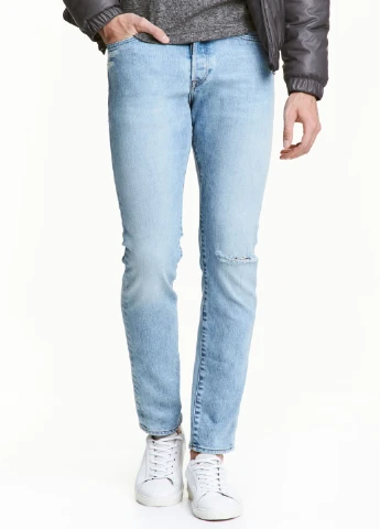 Голубые демисезонные джинсы H&M