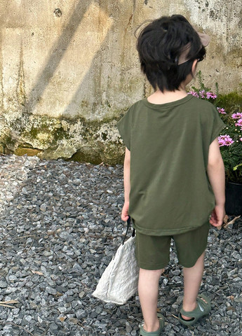 Зелений літній комплект (футболка, шорти) SHEIN