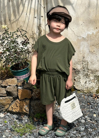 Зелений літній комплект (футболка, шорти) SHEIN