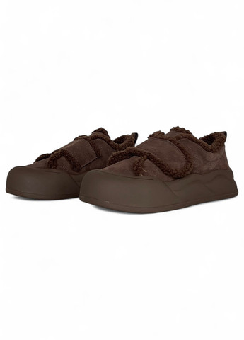 Коричневые слипоны ALLSY с мехом однотонные