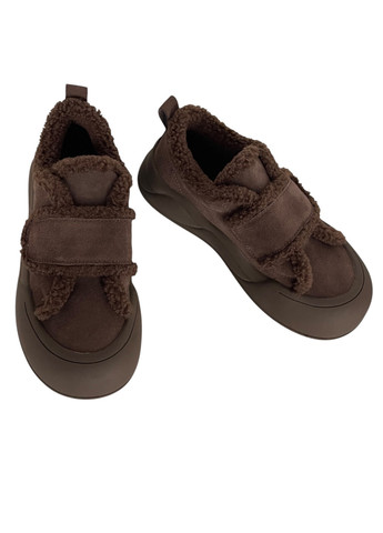 Коричневые слипоны ALLSY с мехом однотонные