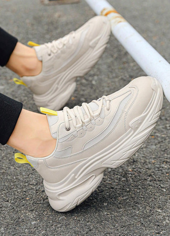 Серо-бежевые демисезонные кроссовки SHEIN